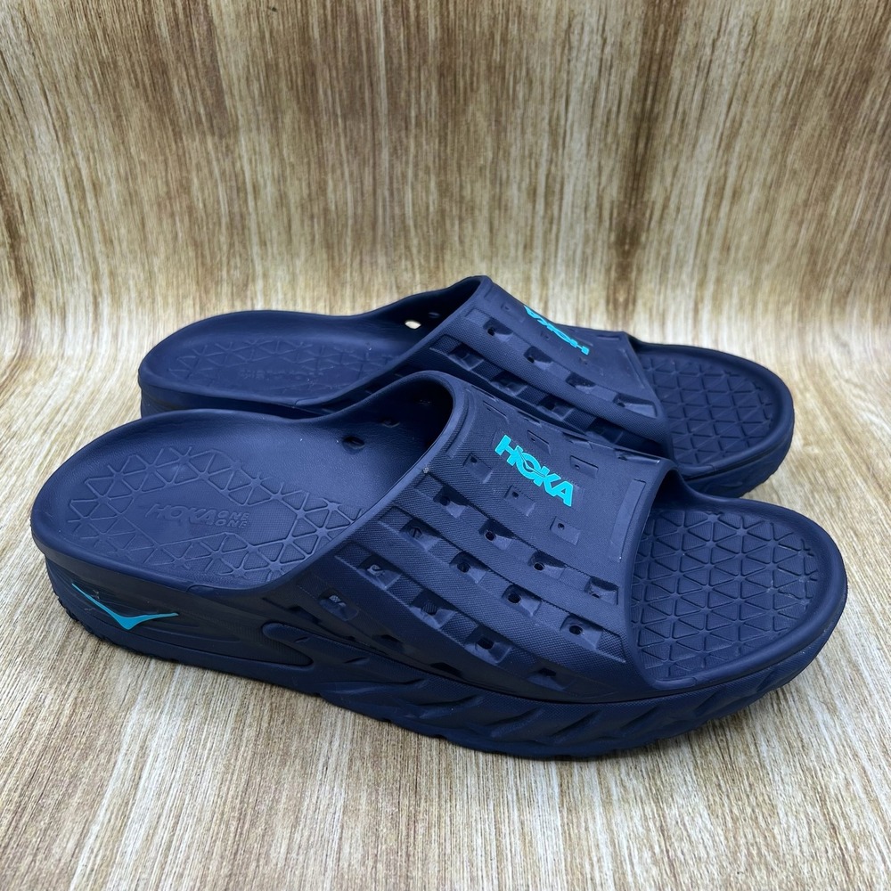 Hoka One One Ora Recovery Slide 2 Men's Size 14 Navy Blue Teal 1099673